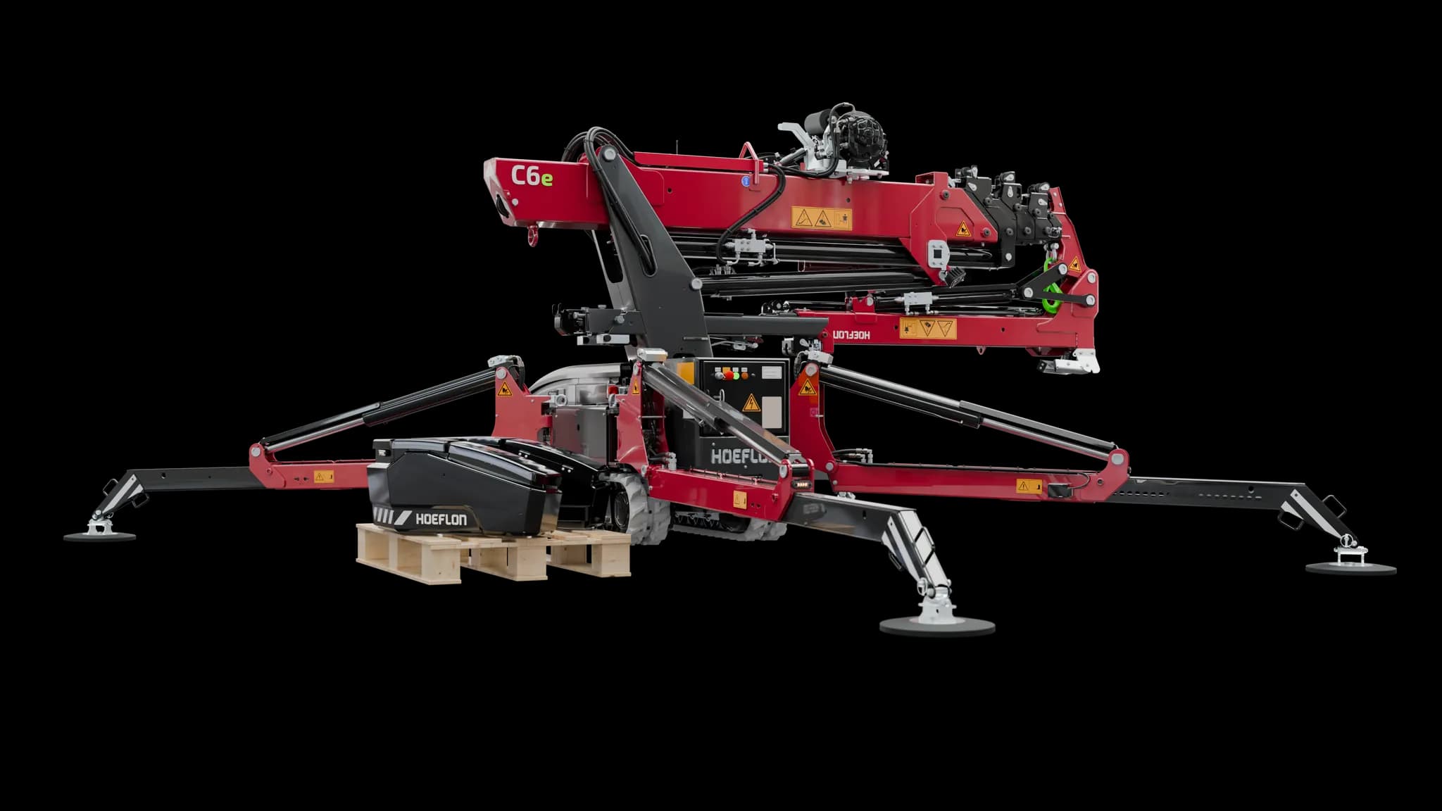 Grúa Hoeflon C6e BR con el lastre desconectado