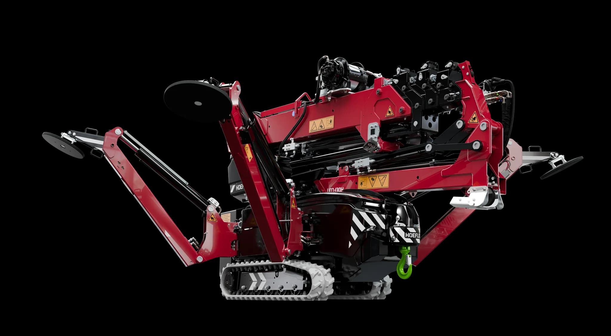 C6e con patas estabilizadoras retráctiles.